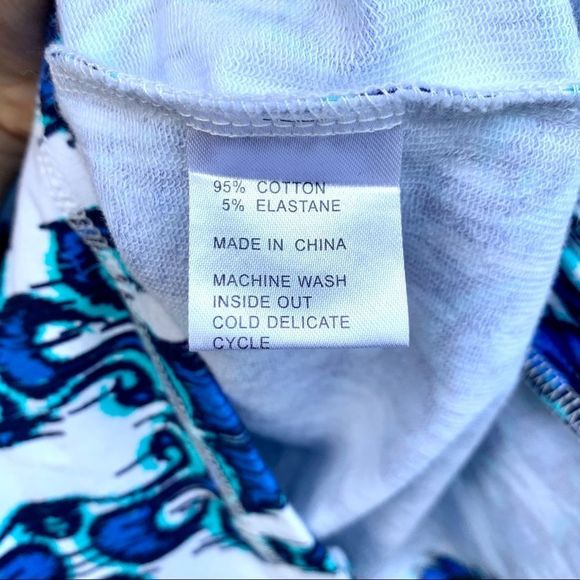 Tracy Negoshian Blue White Print Tunic Sweatshirt Size XS - Picture 6 of 7